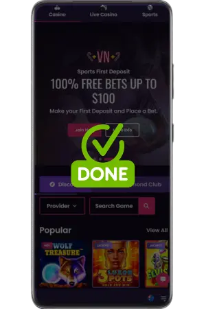 vegas now casino login account created successfully